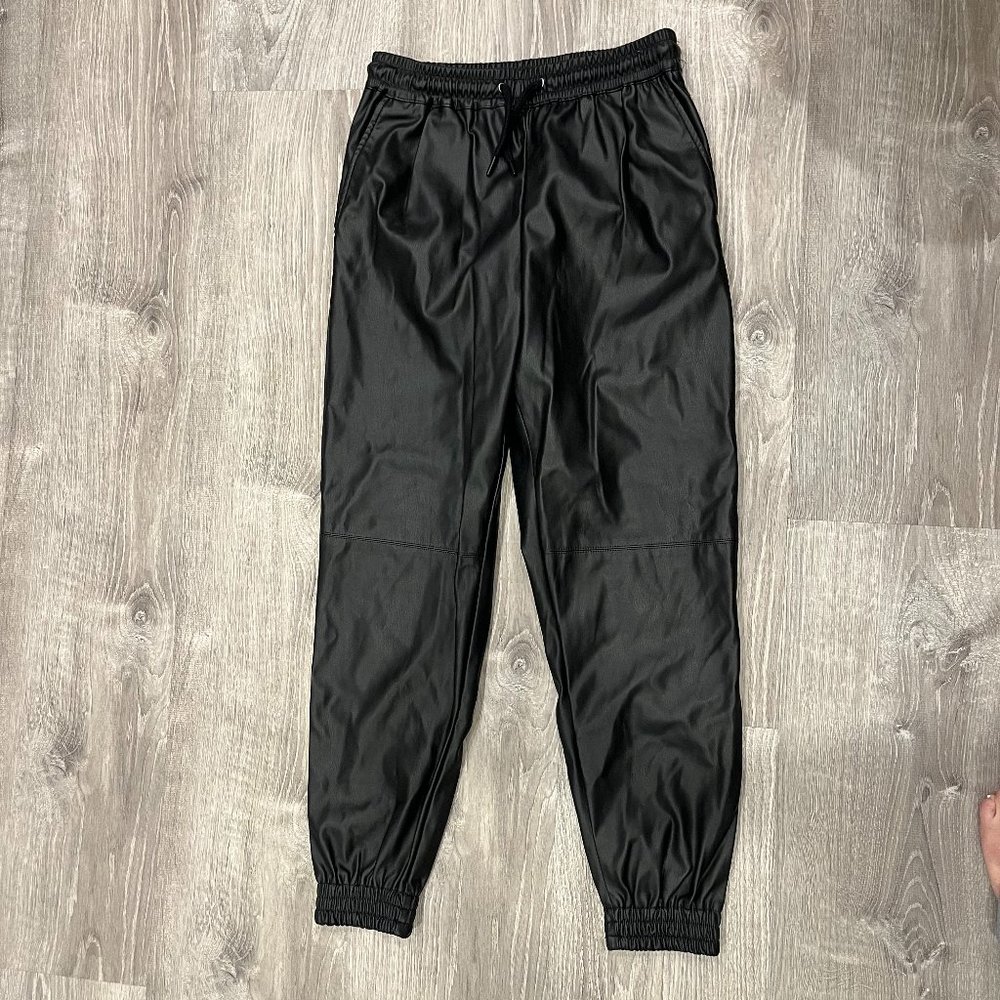 Zara Black Leather Jogger Size XS